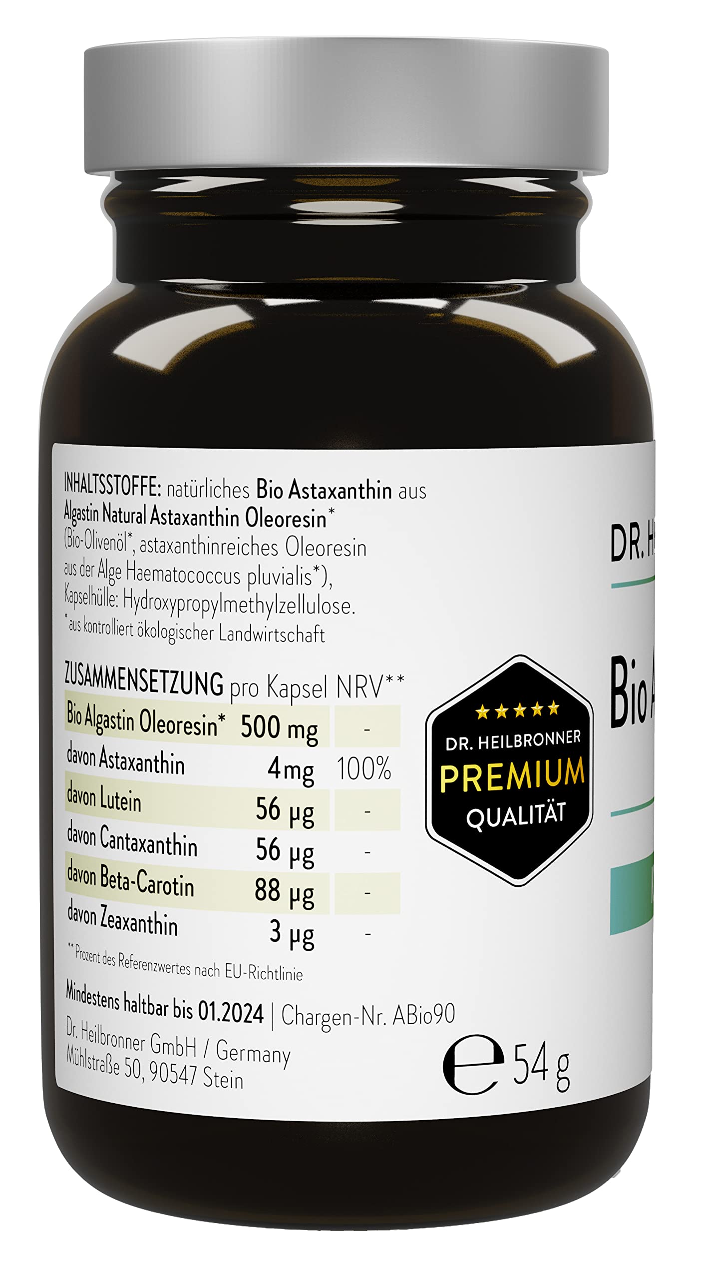 Dr. Heilbronner BIO-Astaxanthin 4mg Kapseln 90 Stk Algen-Komplex