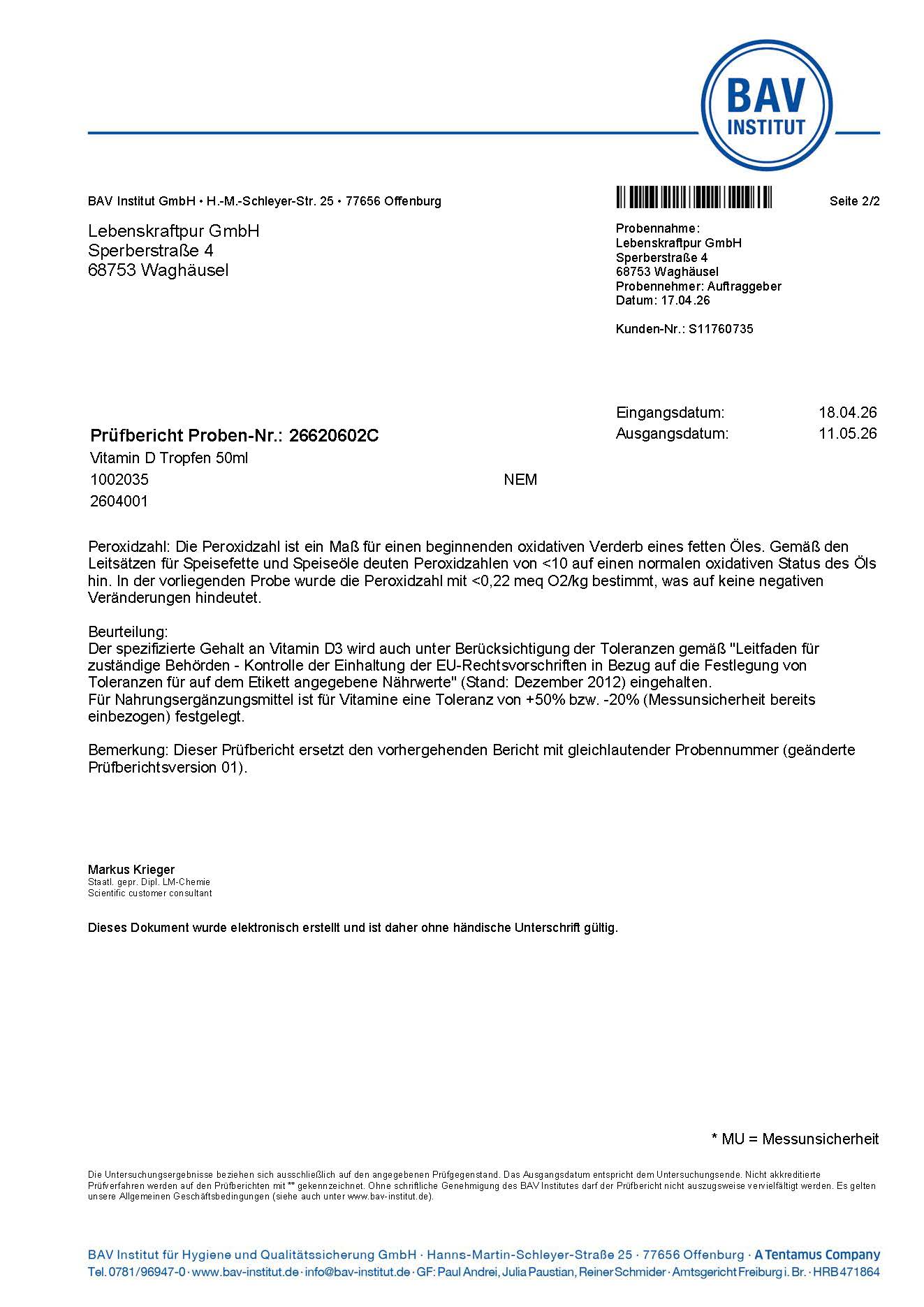 LebenskraftPur Vitamin D Tropfen 1000 IE MCT-Öl Immunsystem