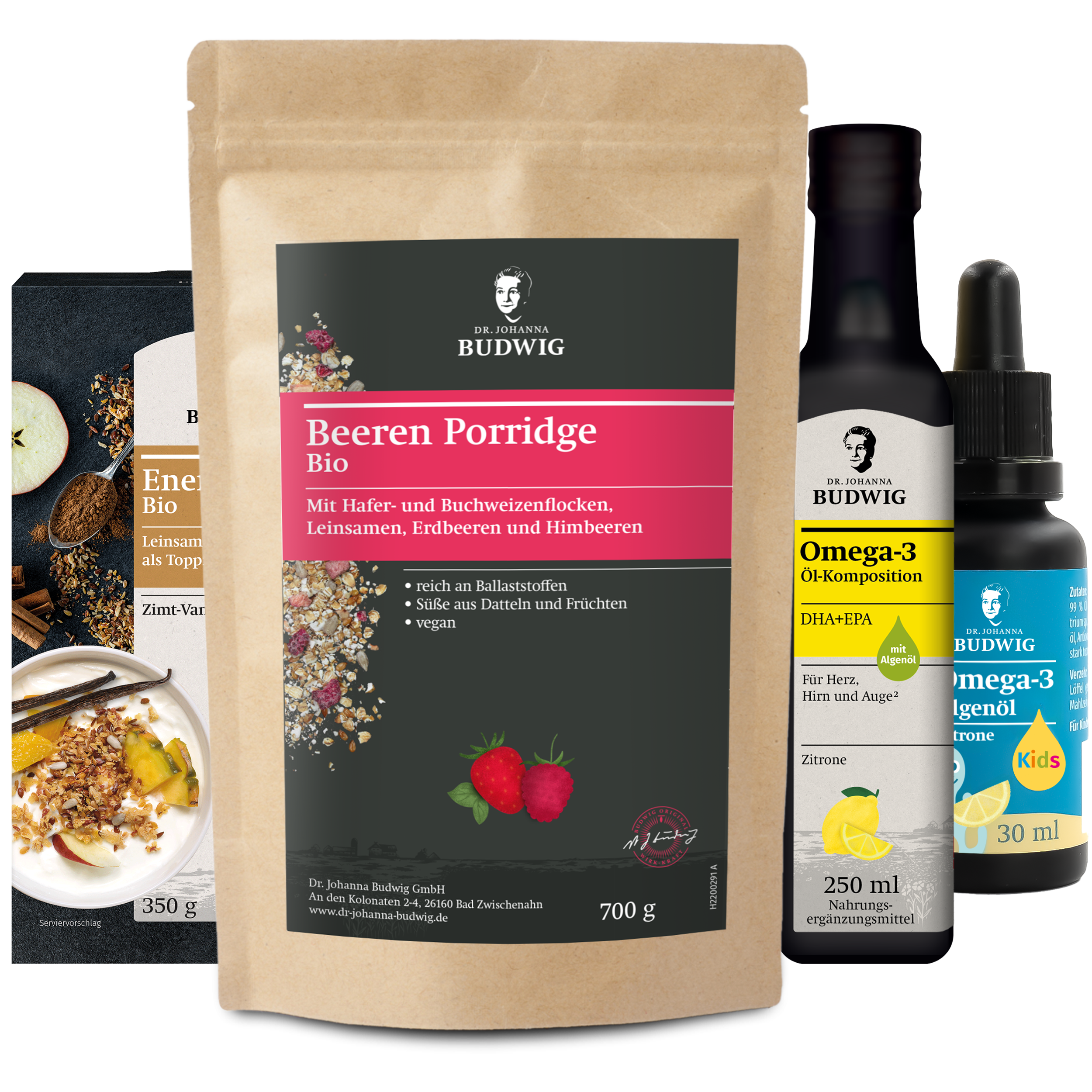 Dr. Johanna Budwig Jessis Family Paket Beeren Porridge Family-Set