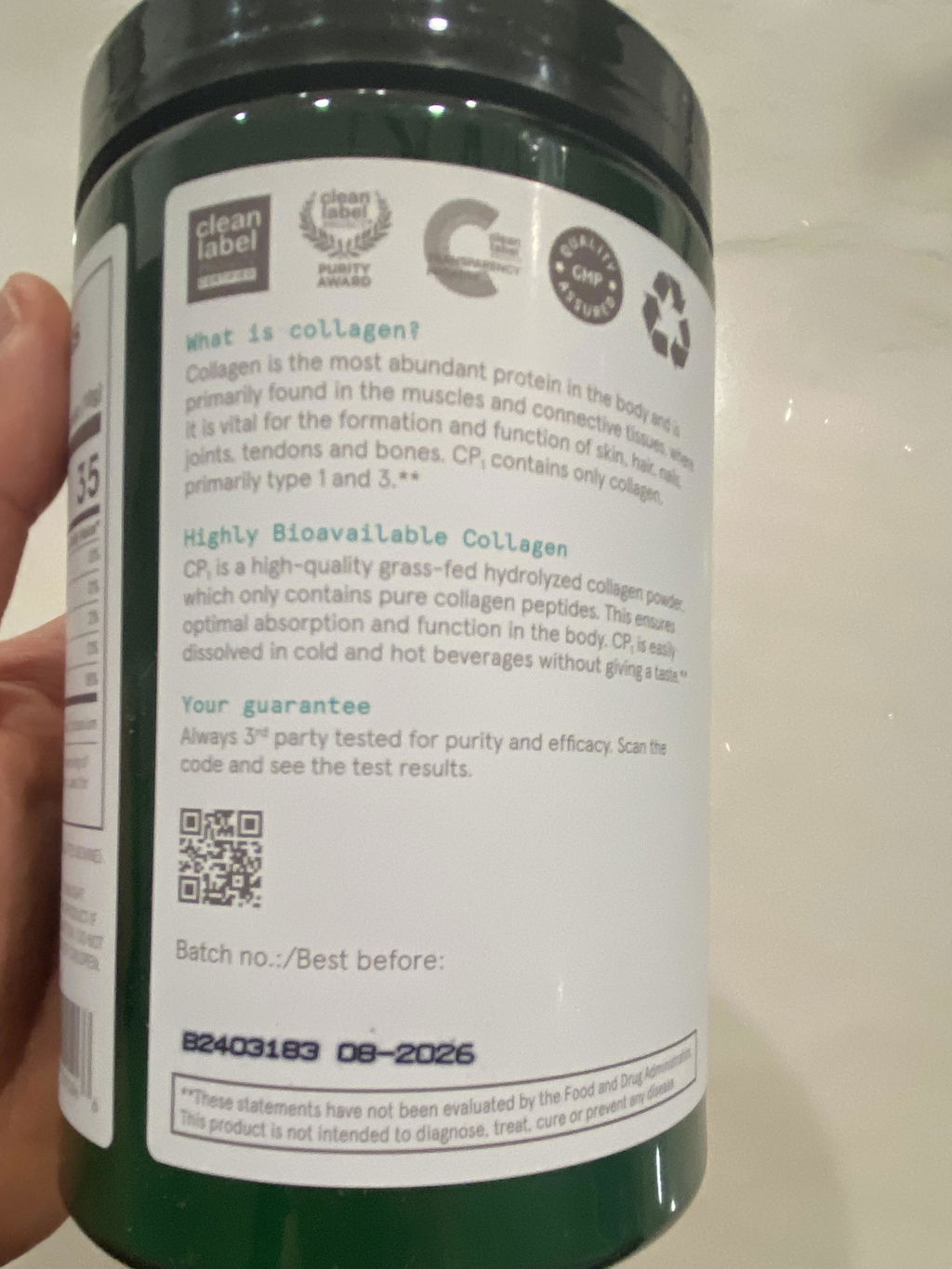 Puori CP1 Kollagen Peptide Pulver 10g Typ I III