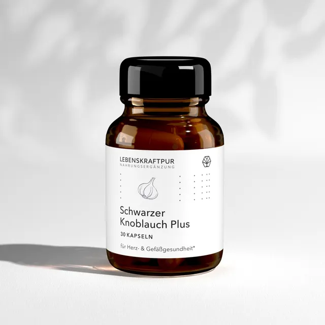 LebenskraftPur Schwarzer Knoblauch Plus Kapseln 60 St Herz