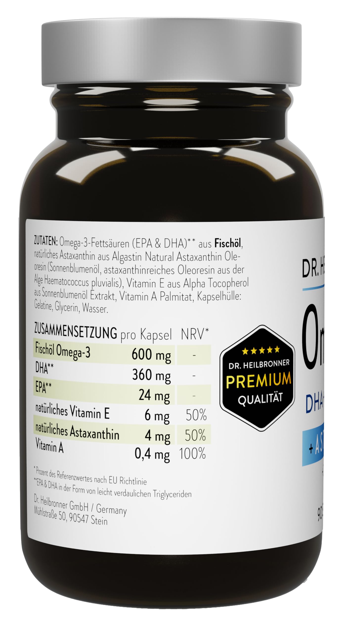 Dr. Heilbronner Omega 3 Astaxanthin Kapseln 90 Stk 4 mg