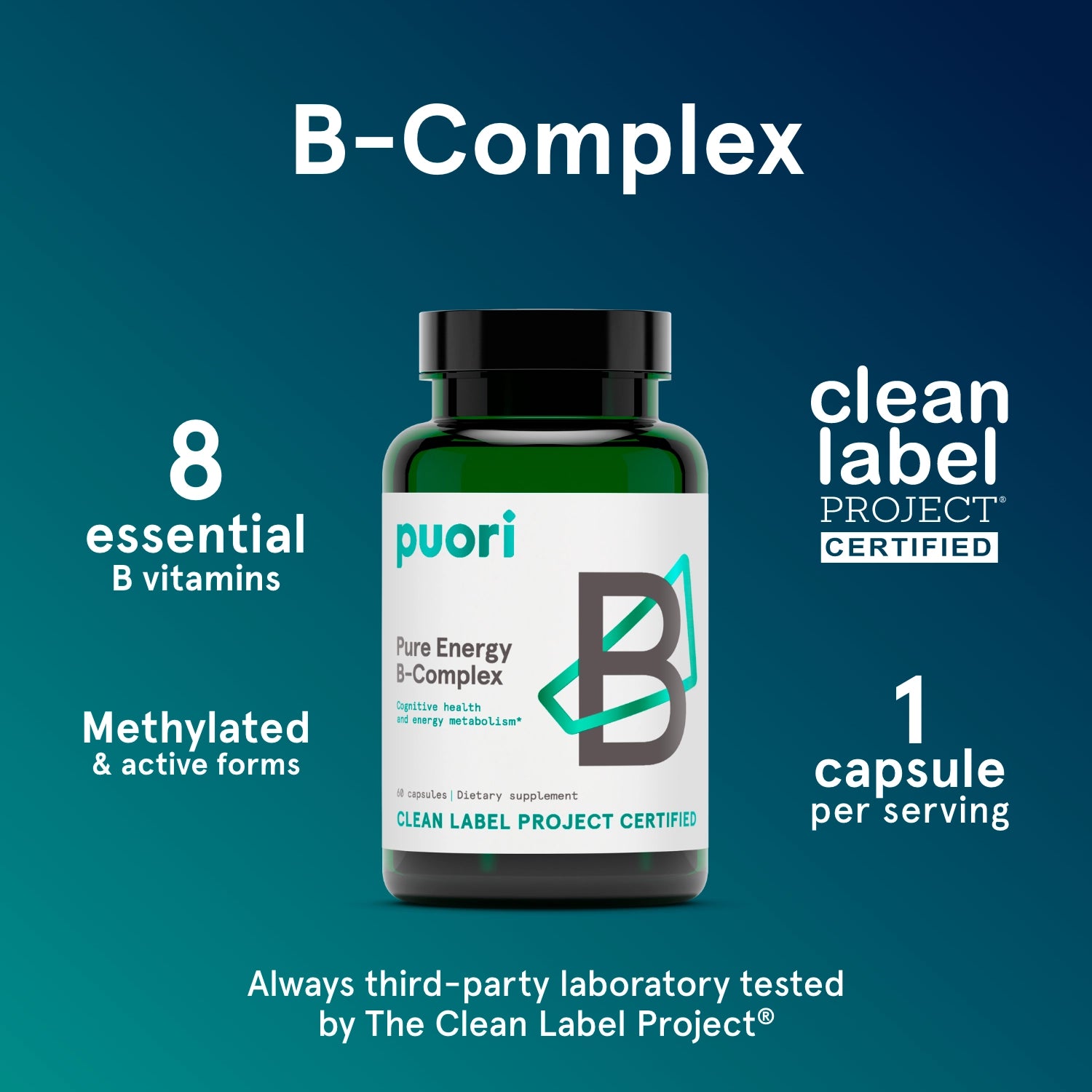Puori Vitamins & Minerals B-Complex Pure Energy Kapseln B-Vitamine