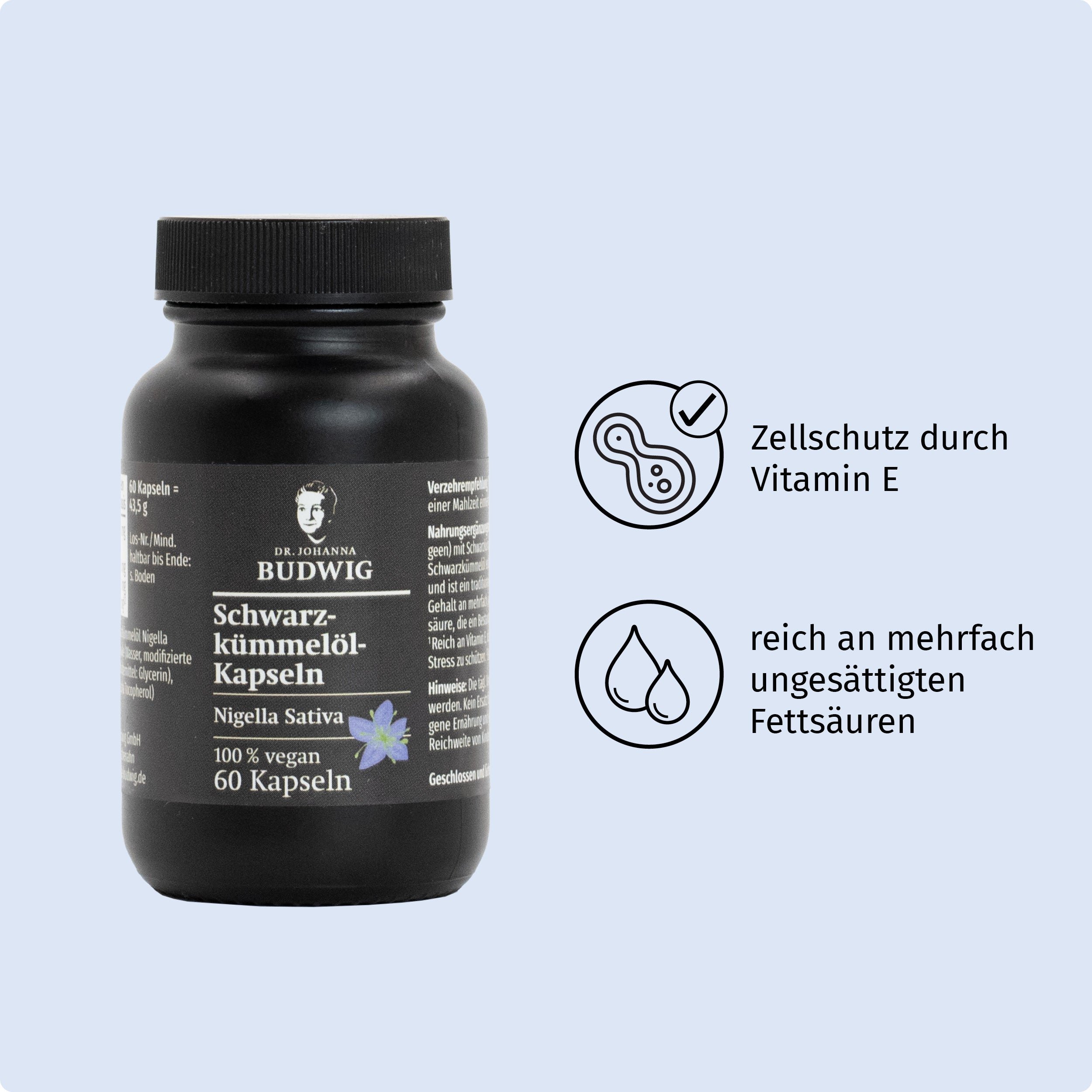 Dr. Johanna Budwig Michelles Schwarzkümmelöl Paket Öl Kapseln