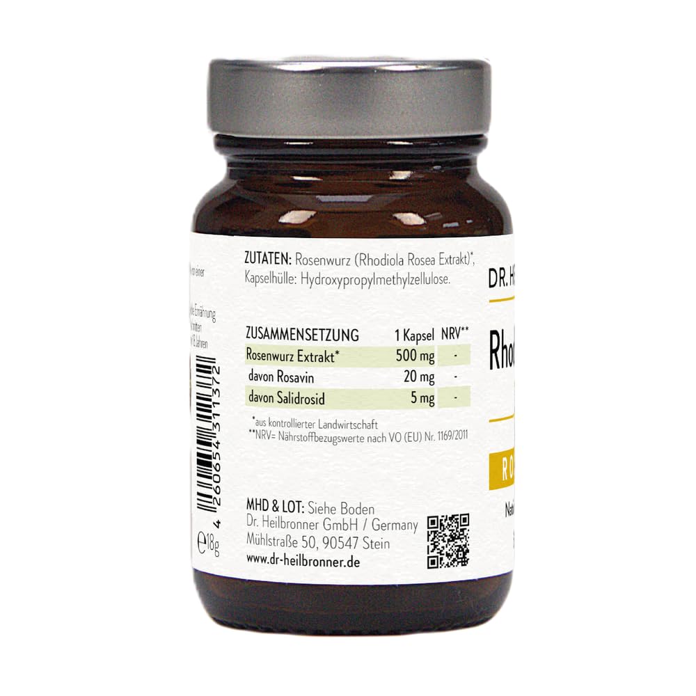 Dr. Heilbronner Vitalstoffe Rhodiola Kapseln 30 vegan 4:1
