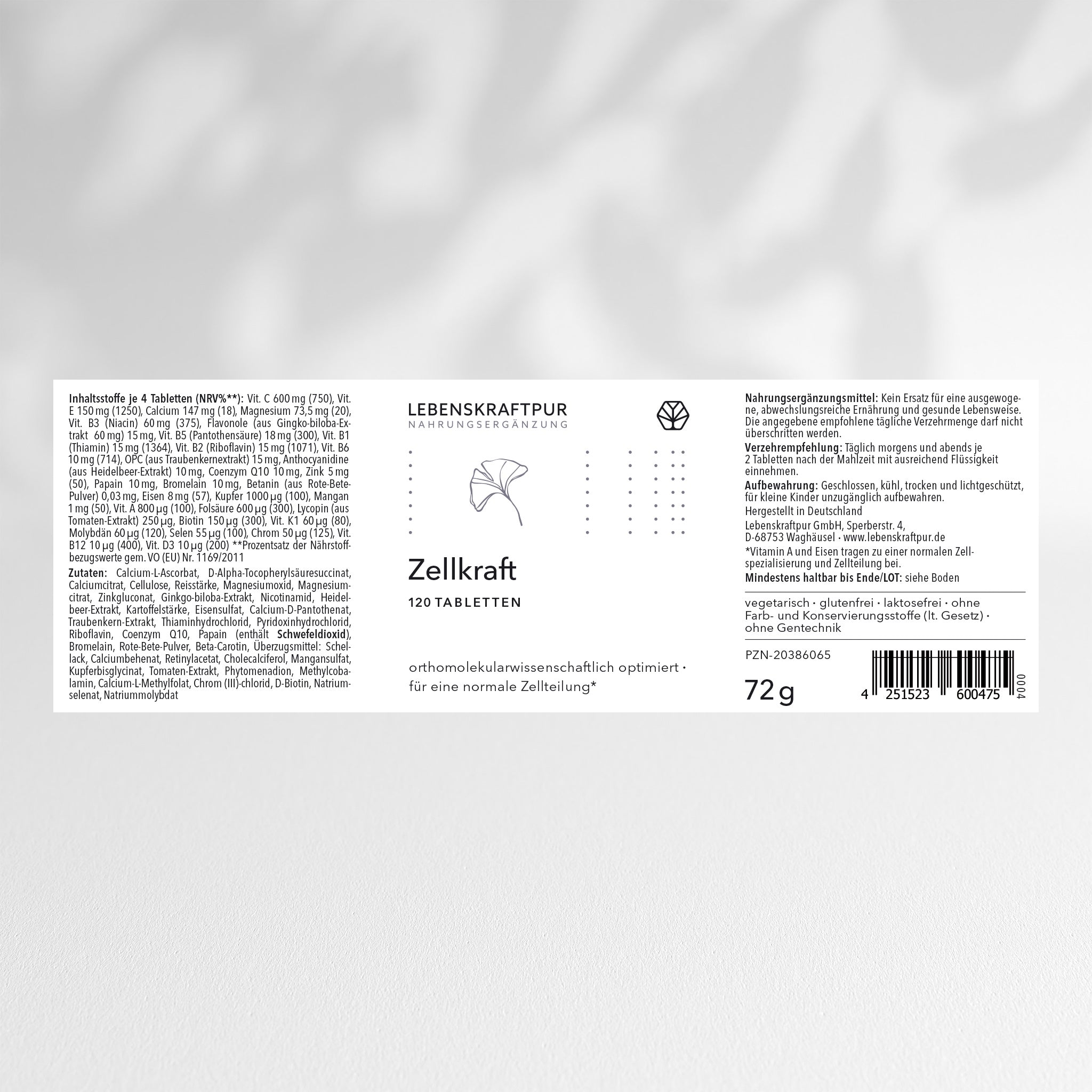 LebenskraftPur Zellkraft Tabletten Vitamine Mineralien Energie