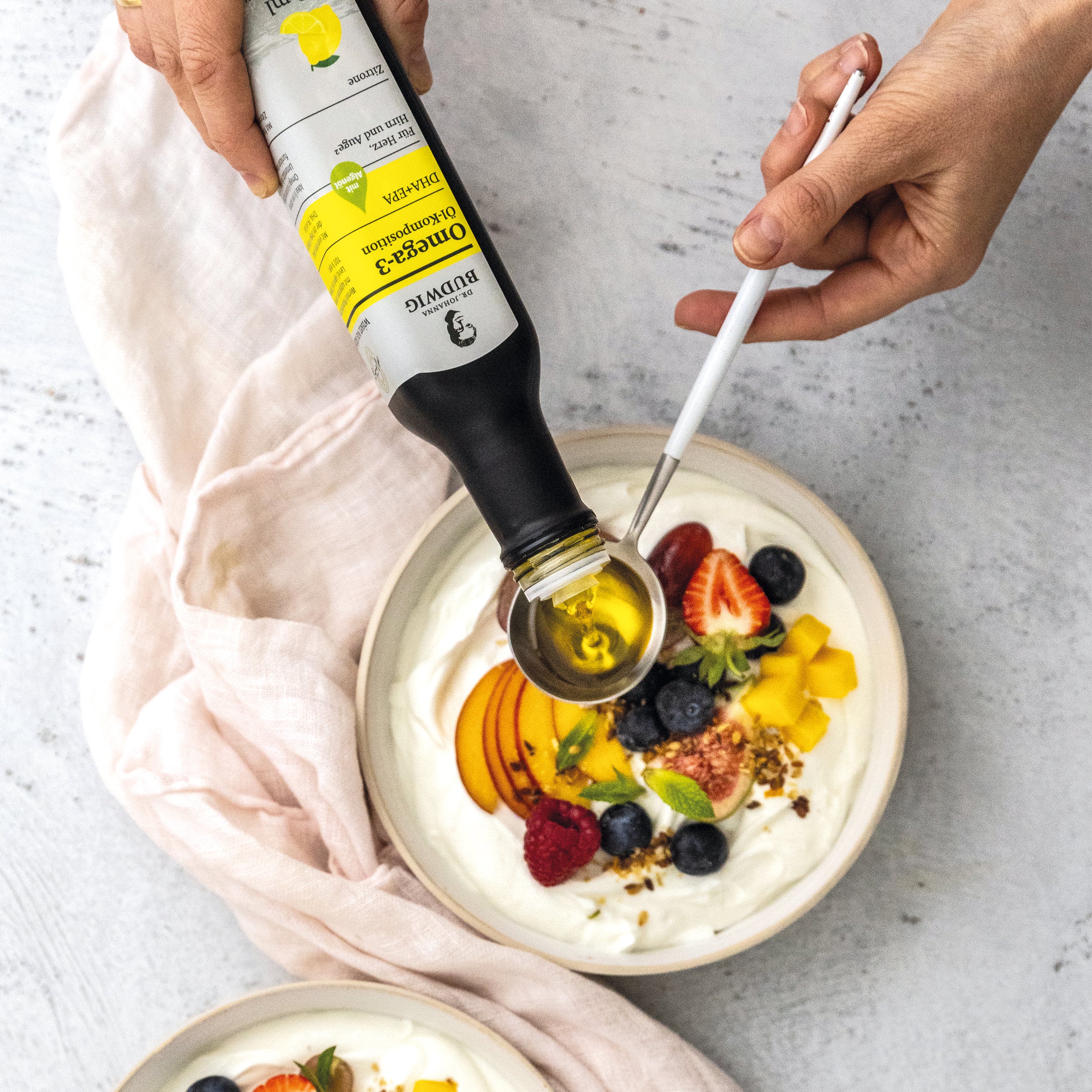 Dr. Johanna Budwig Omega-3 DHA+EPA Öl Zitrone 250 ml Leinöl