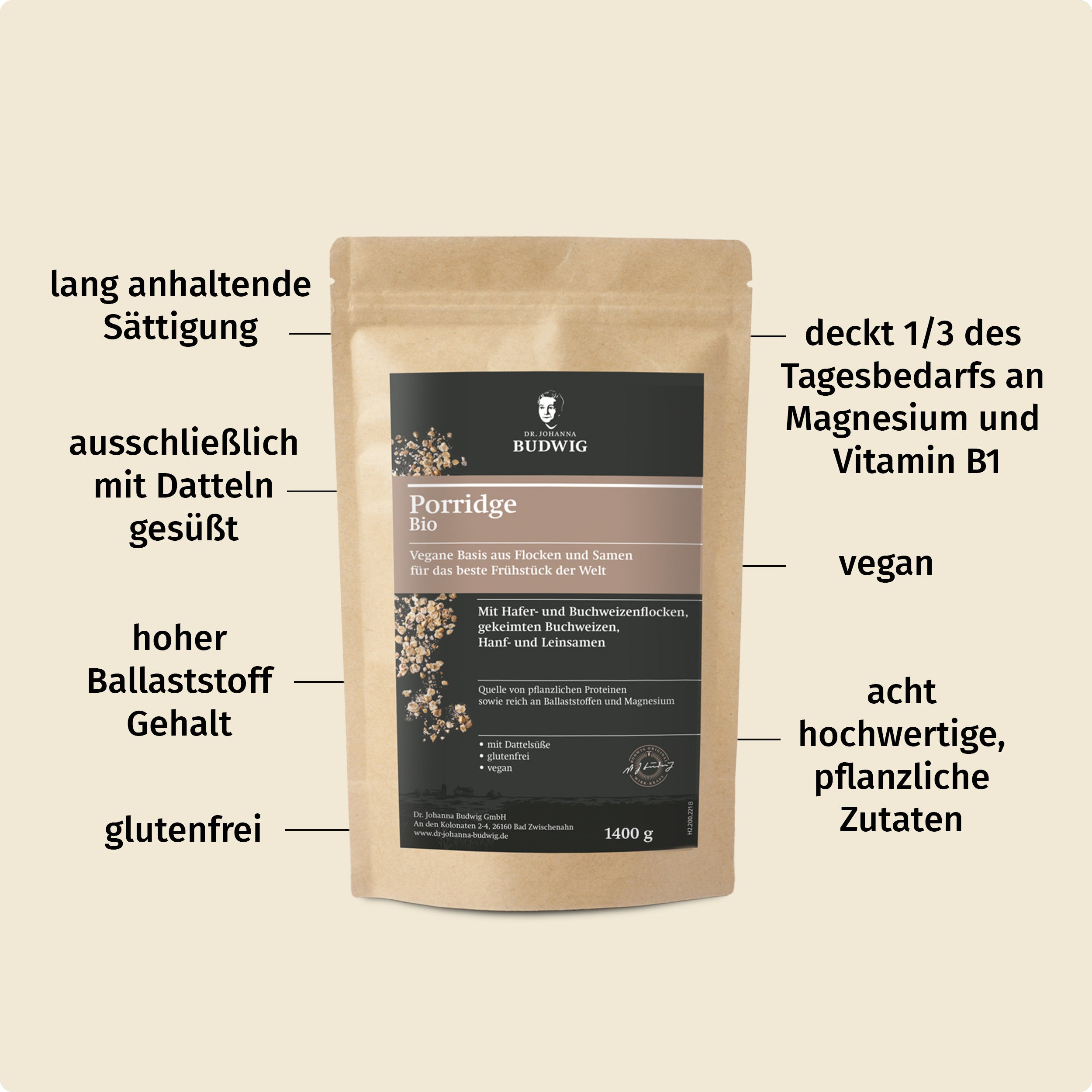 Dr. Johanna Budwig Kossis Frühstücks-Paket Porridge Omega-3