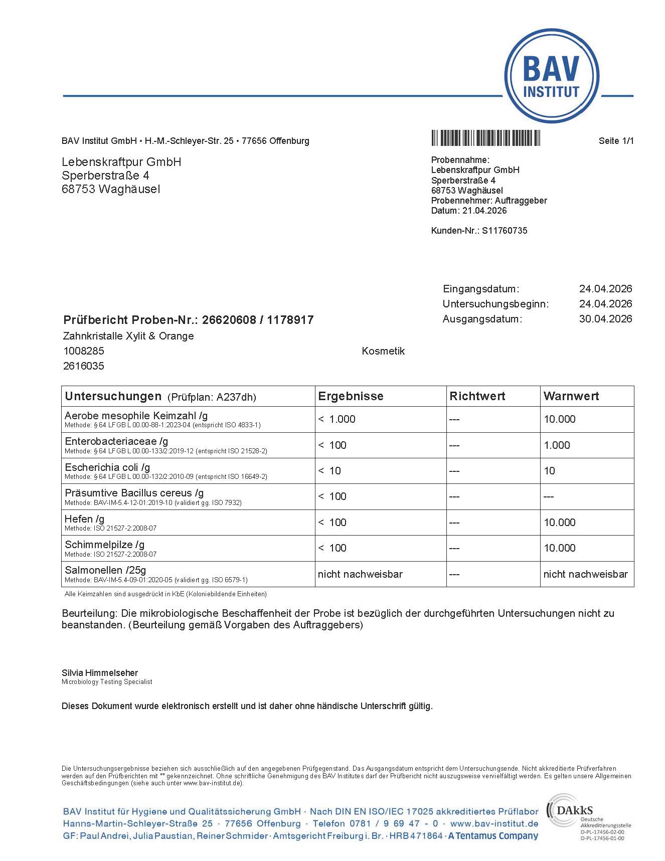 LebenskraftPur Zahnkristalle Xylit Orange Zahnpflege-Bonbons