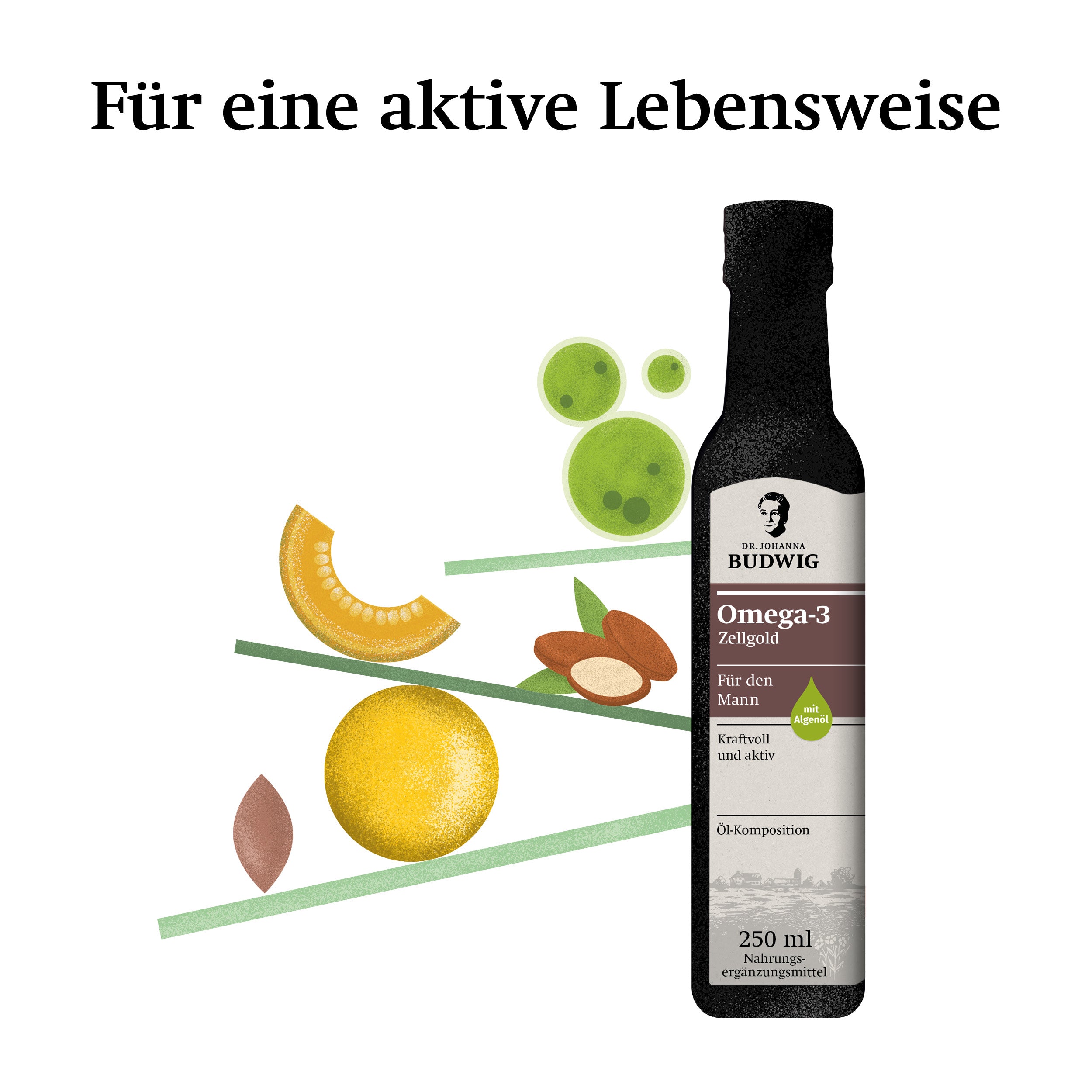 Dr. Johanna Budwig Omega-3 Öle Zellgold für den Mann Öl DHA EPA