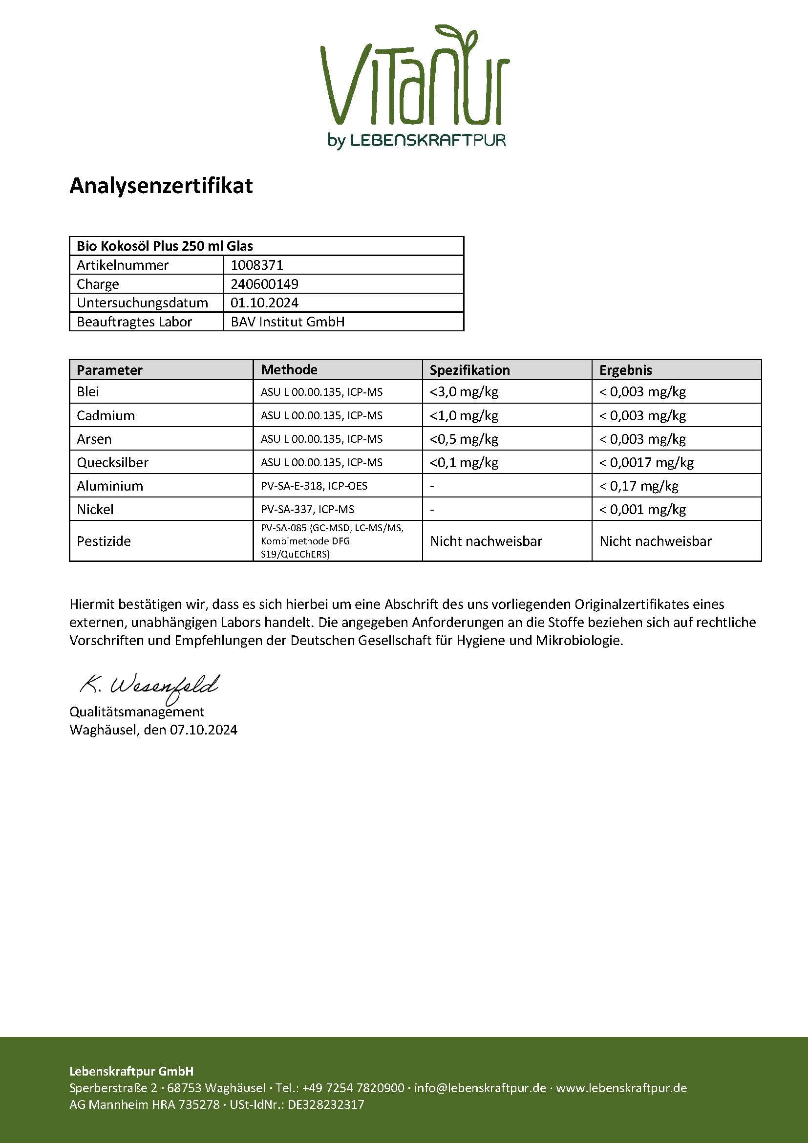 LebenskraftPur Bio Kokosöl Plus natives Kokosöl Zitrone
