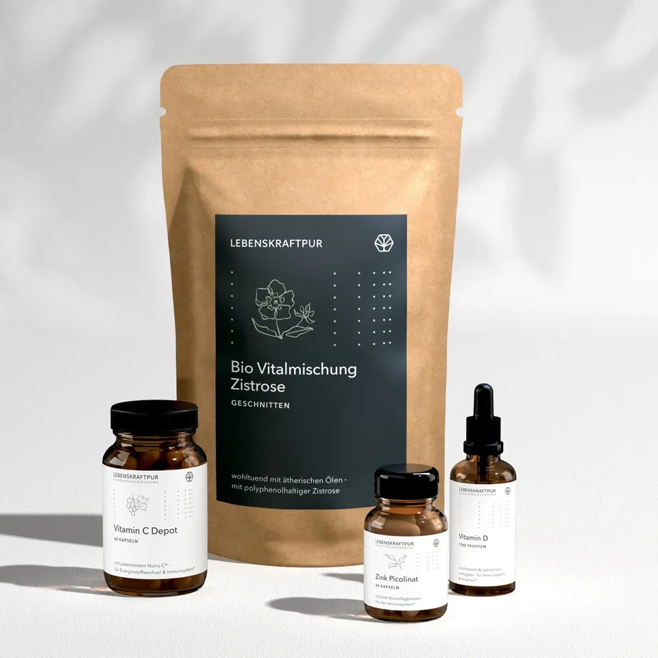 LebenskraftPur Immun Box Vitamin C Zink D Zistrose Set