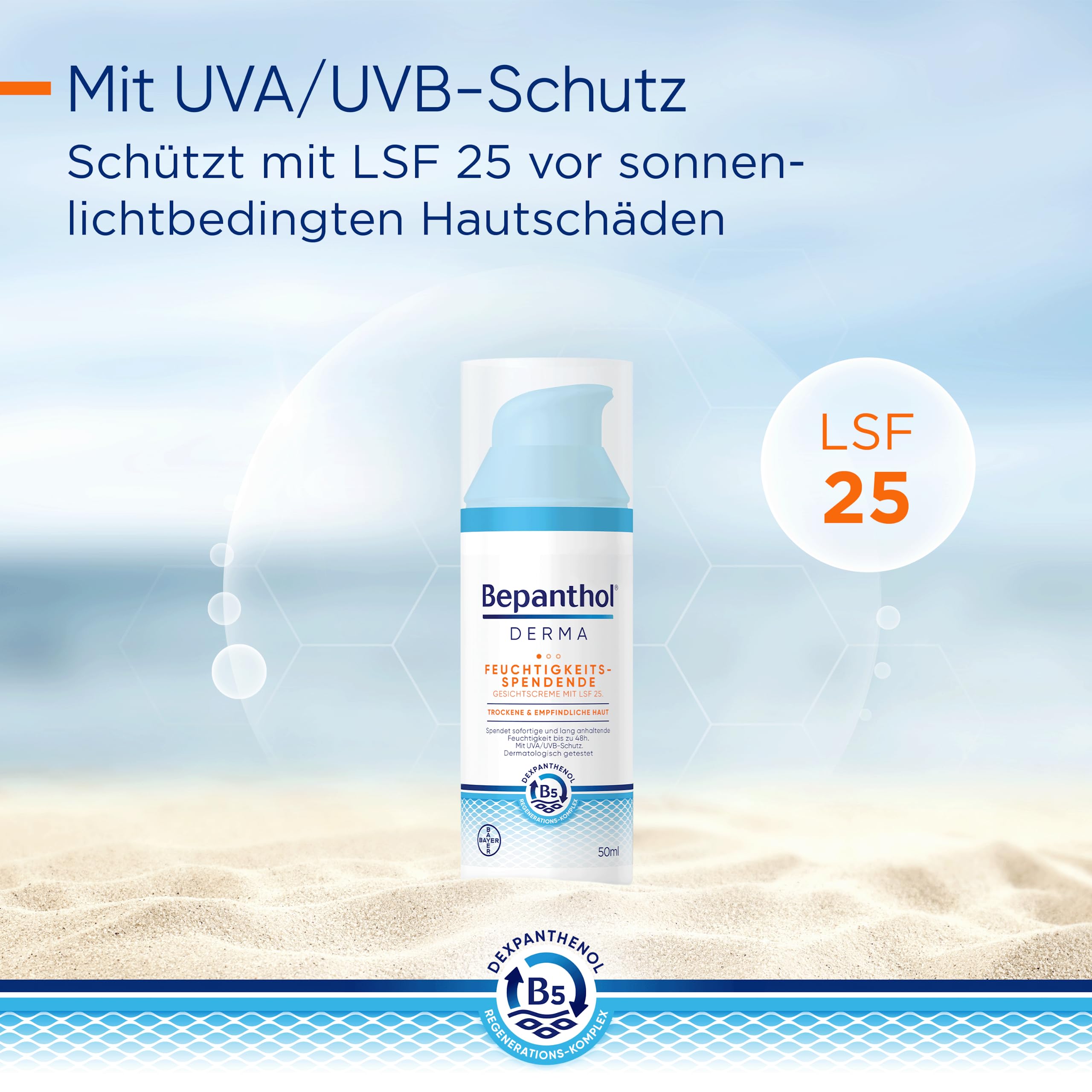 Bepanthol Derma Gesichtscreme LSF 25 50ml trockene Haut