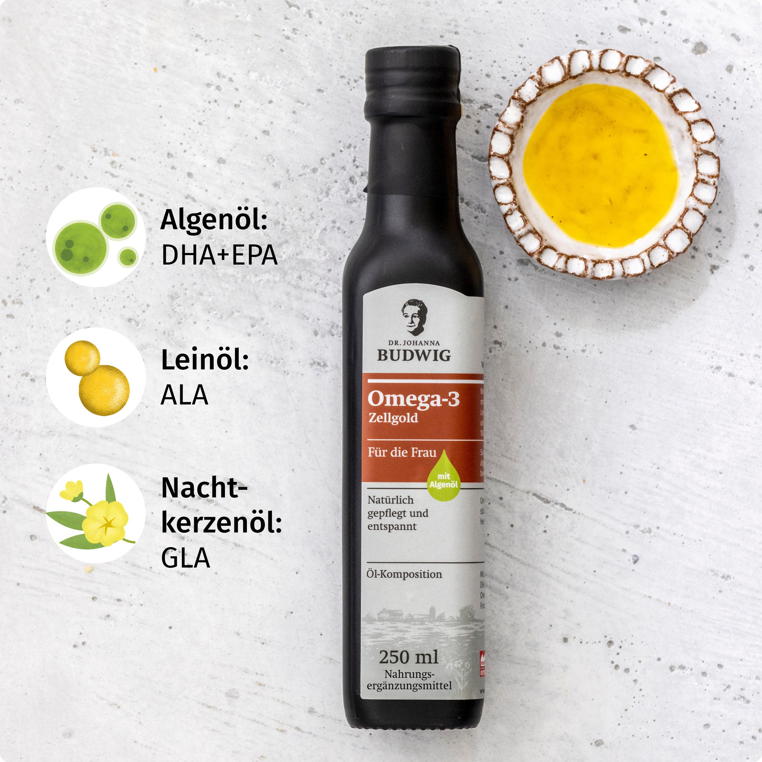 Dr. Budwig Omega-3 Zellgold für die Frau Öl fruchtig