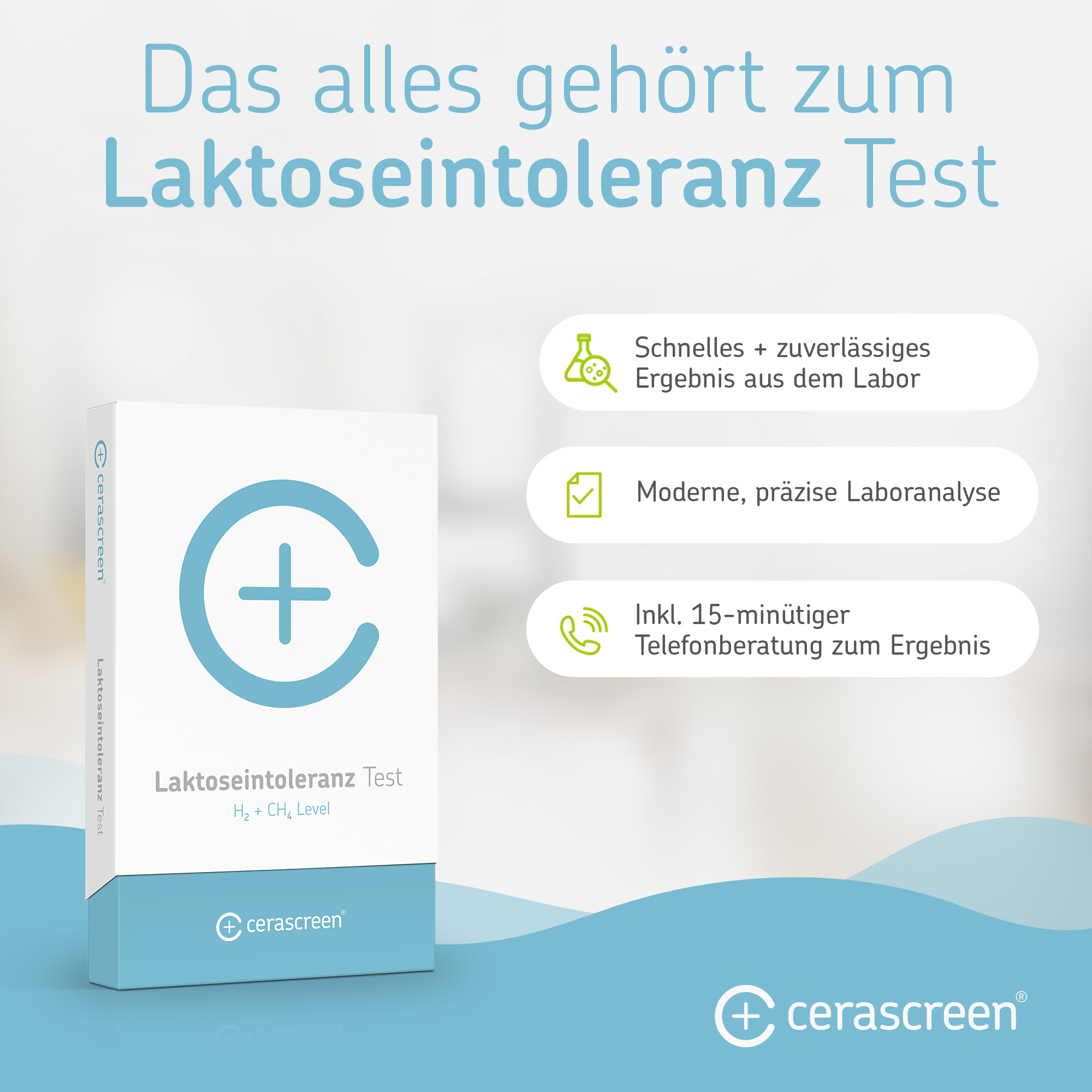 cerascreen Laktoseintoleranz Test Atemtest Wasserstoff Zuhause