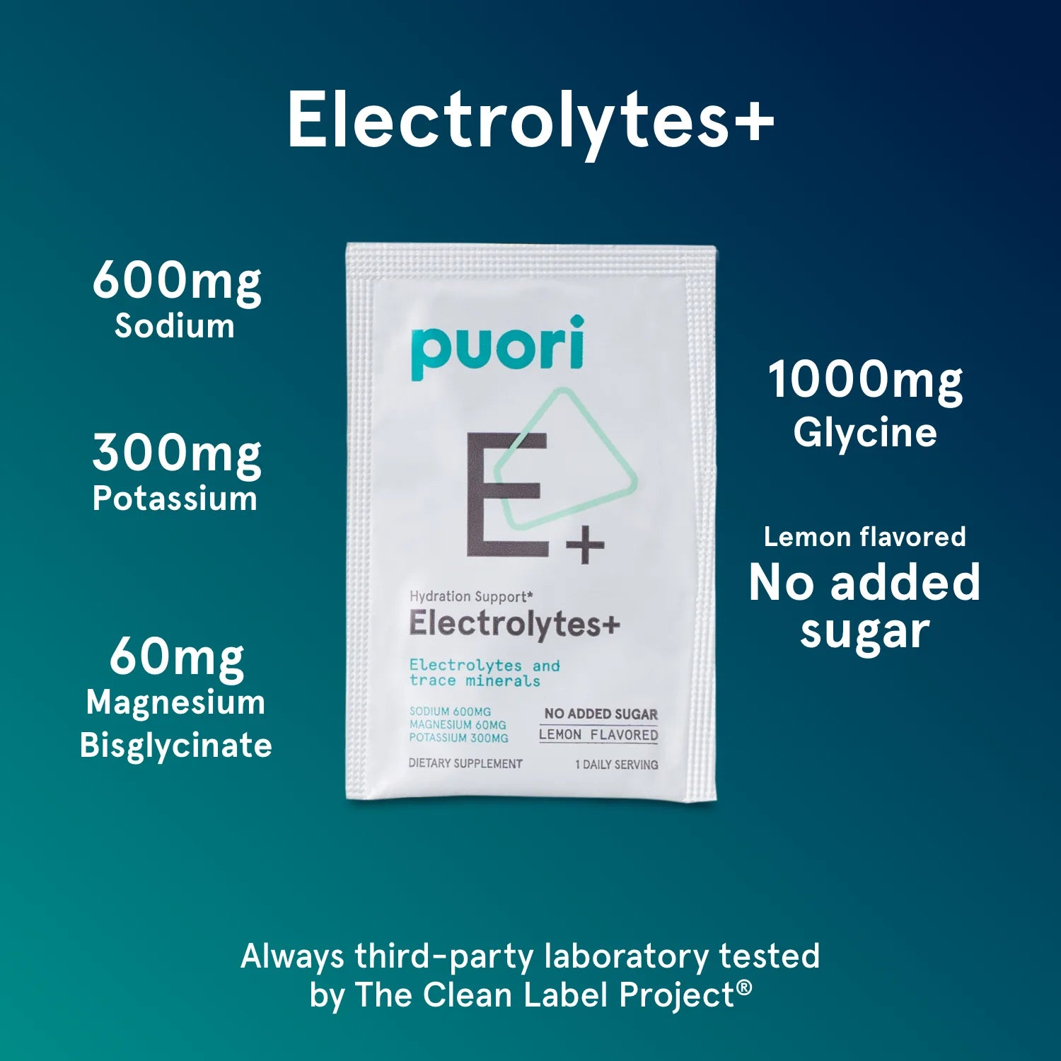 Puori E+ Electrolytes+ Elektrolytpulver Zitrone