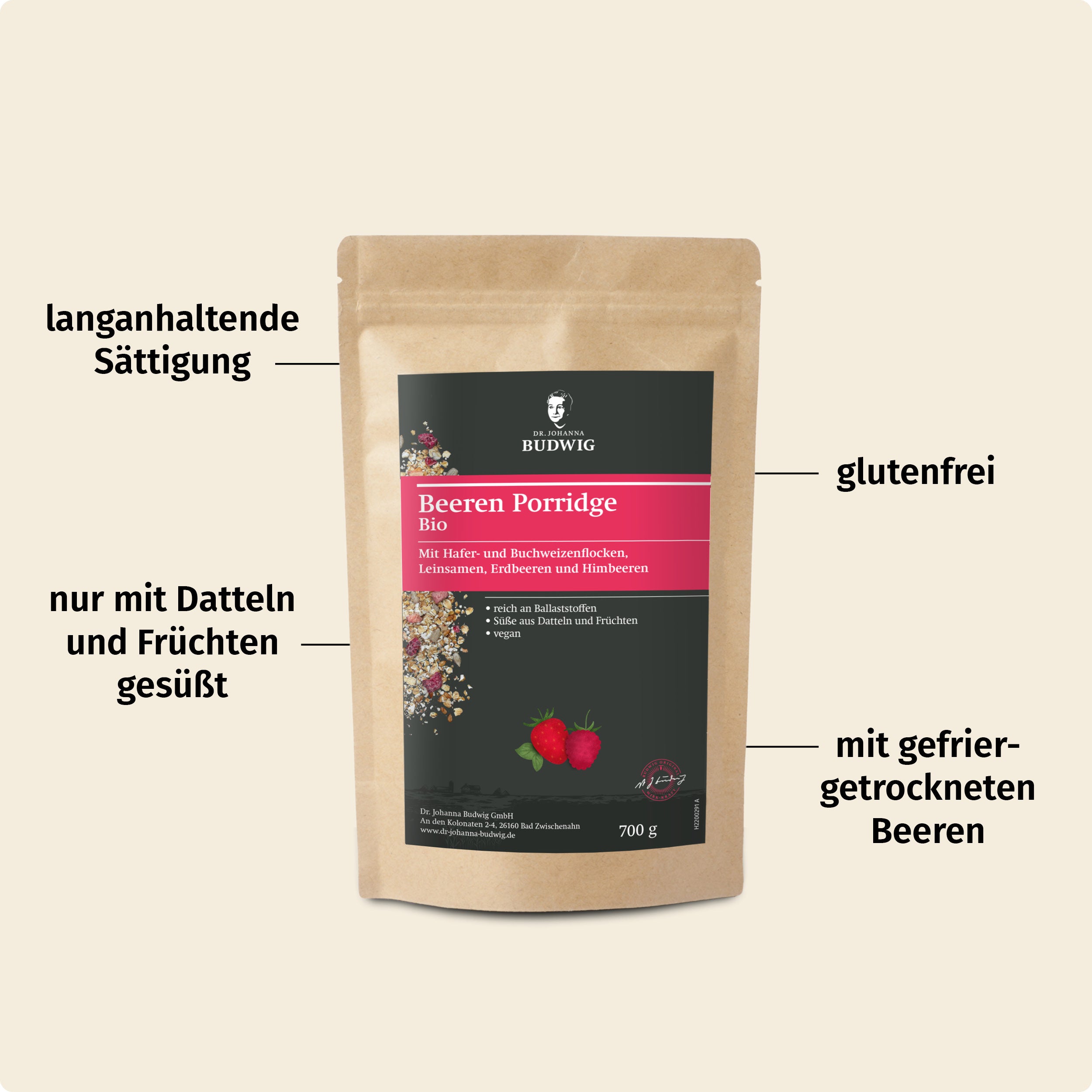 Dr. Johanna Budwig Vorteilspakete Beeren Porridge Kennenlern-Paket
