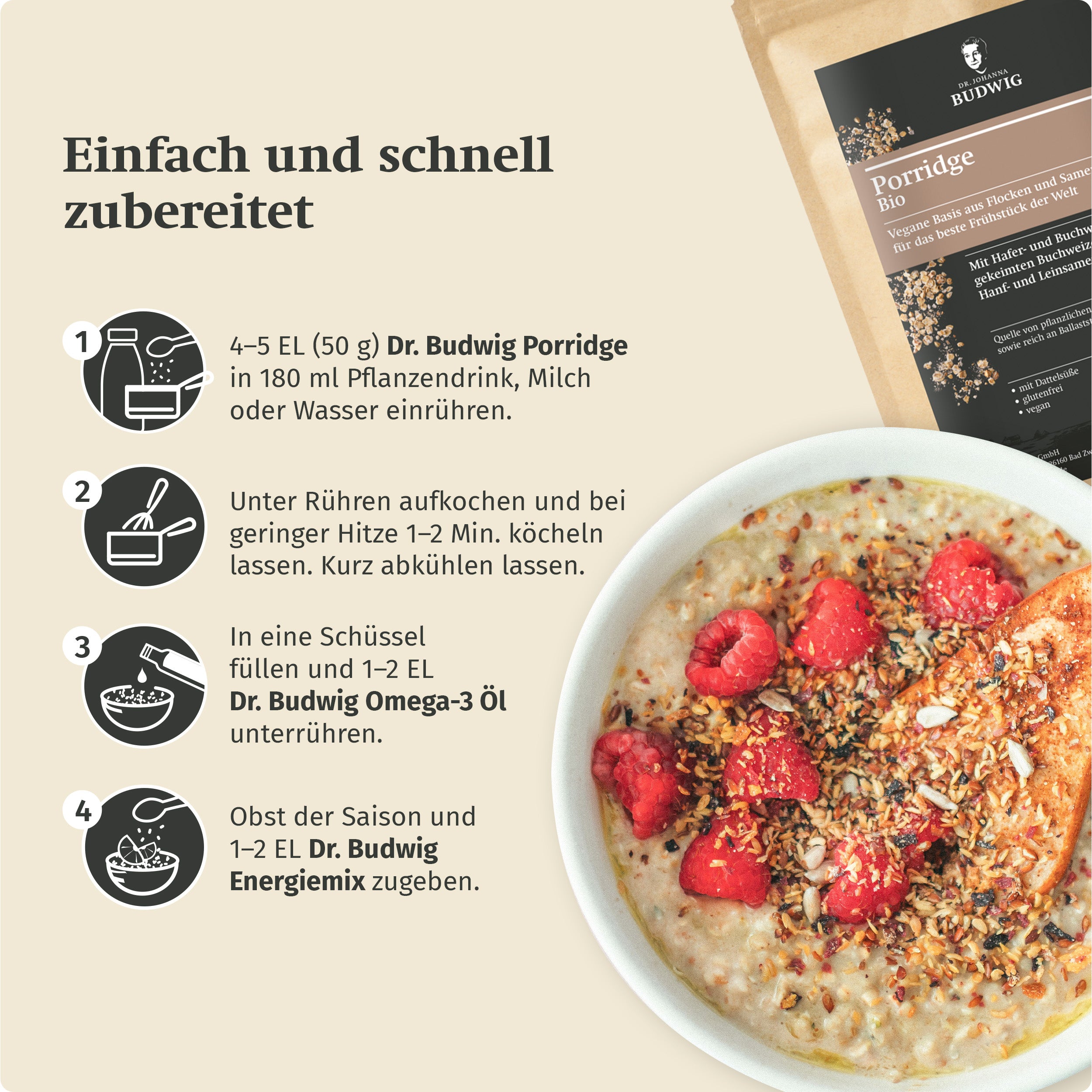 Dr. Johanna Budwig Vorteilspakete Porridge Kennenlern-Paket Protein