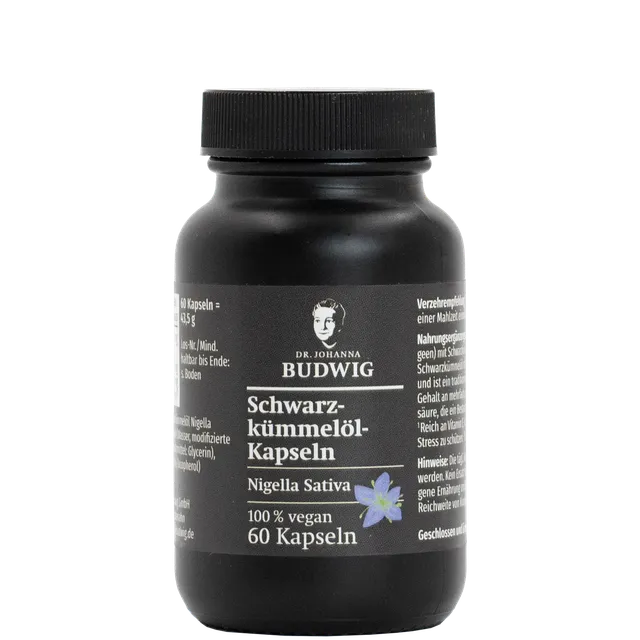 Dr. Johanna Budwig Schwarzkümmelöl Kapseln 60 Kapseln Bio Vegan