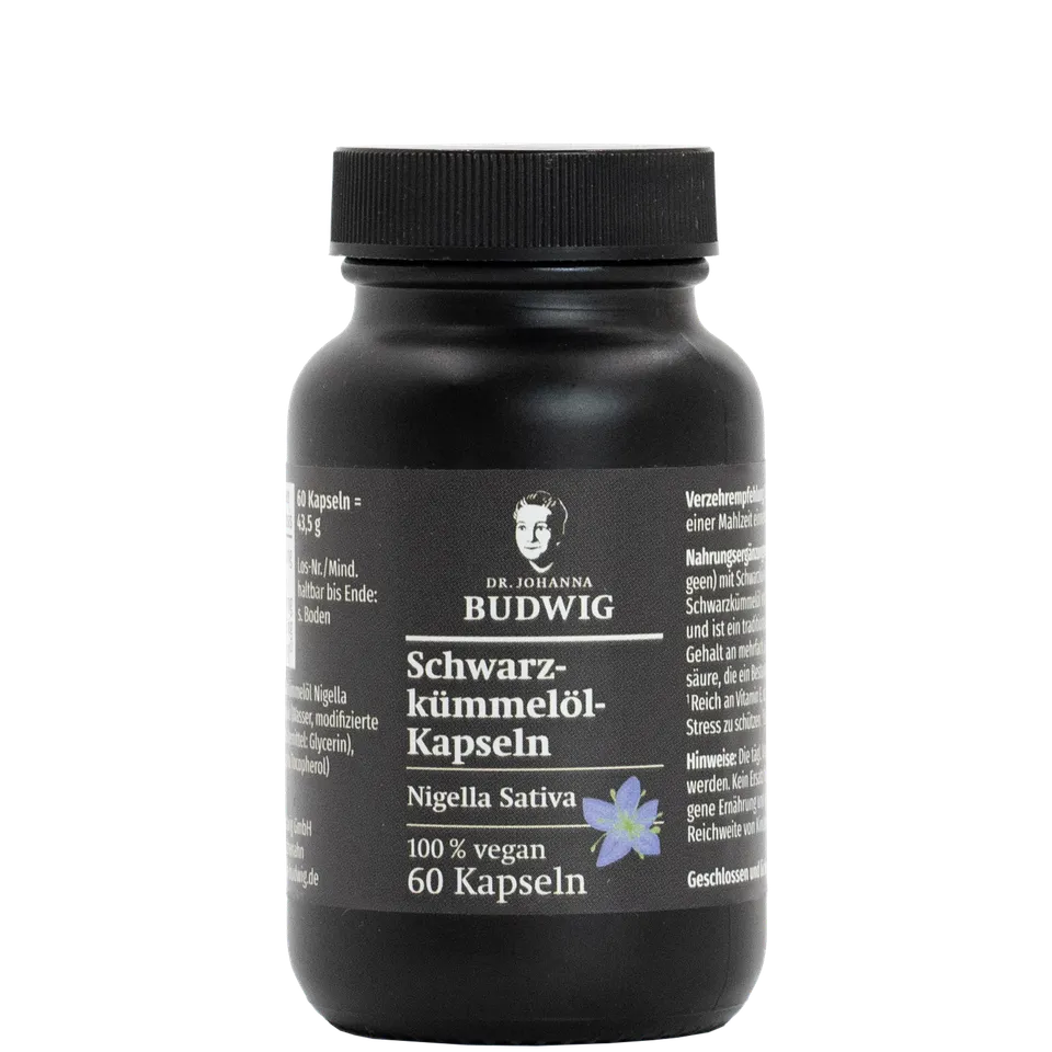 Dr. Johanna Budwig Schwarzkümmelöl Kapseln 60 Kapseln Bio Vegan