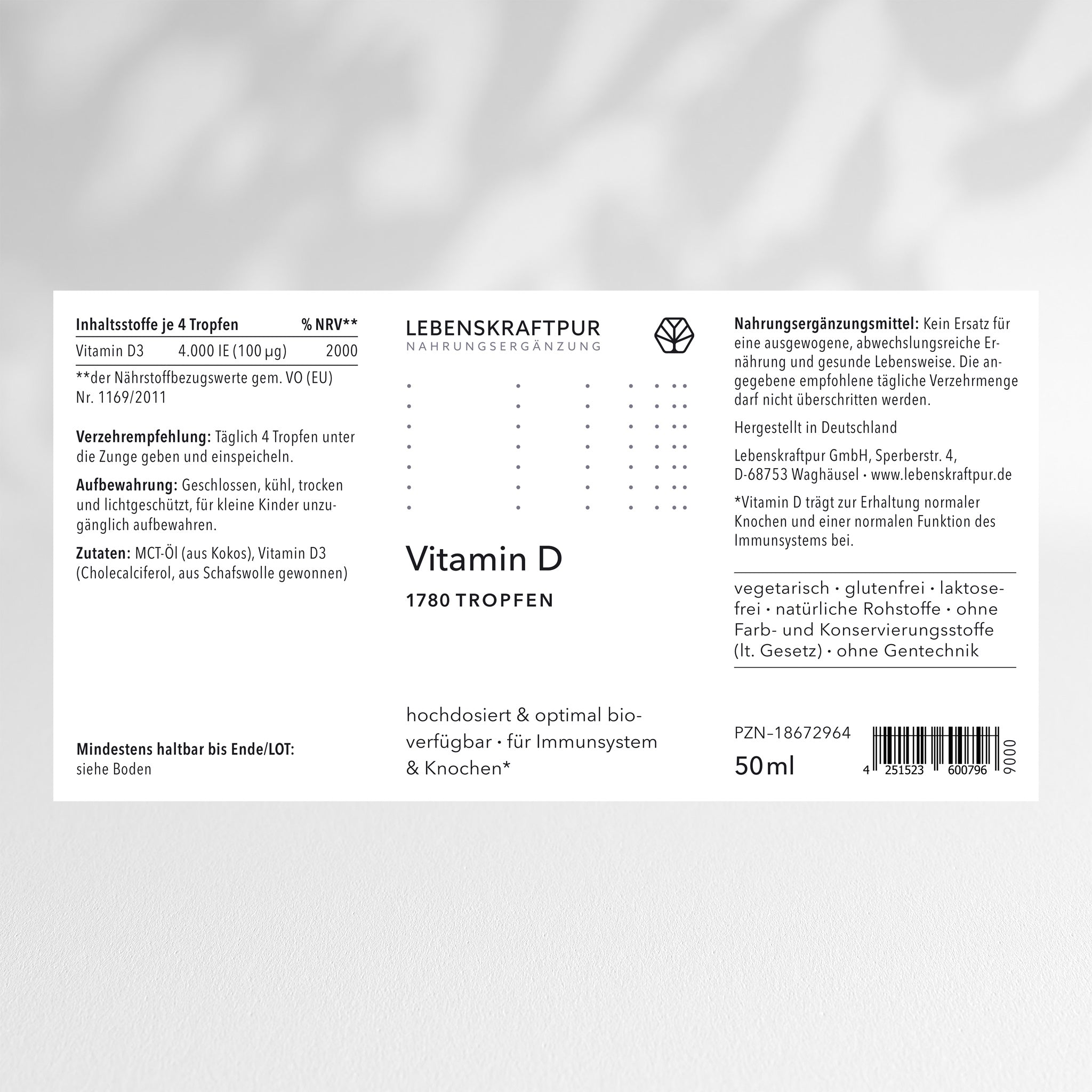 LebenskraftPur Vitamin D Box D3 K2 Set mit Magnesium