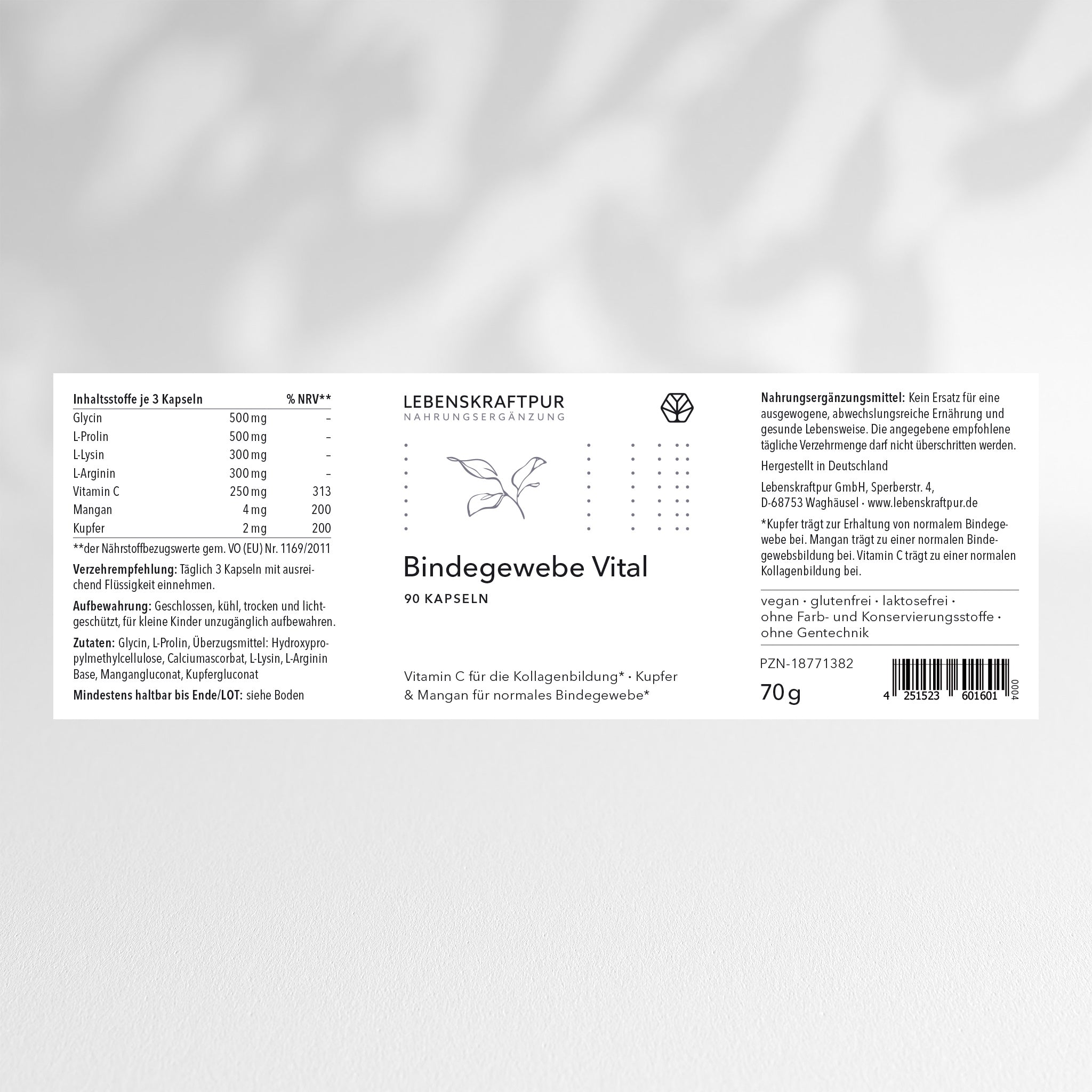 LebenskraftPur Bindegewebe Vital Kapseln vegan