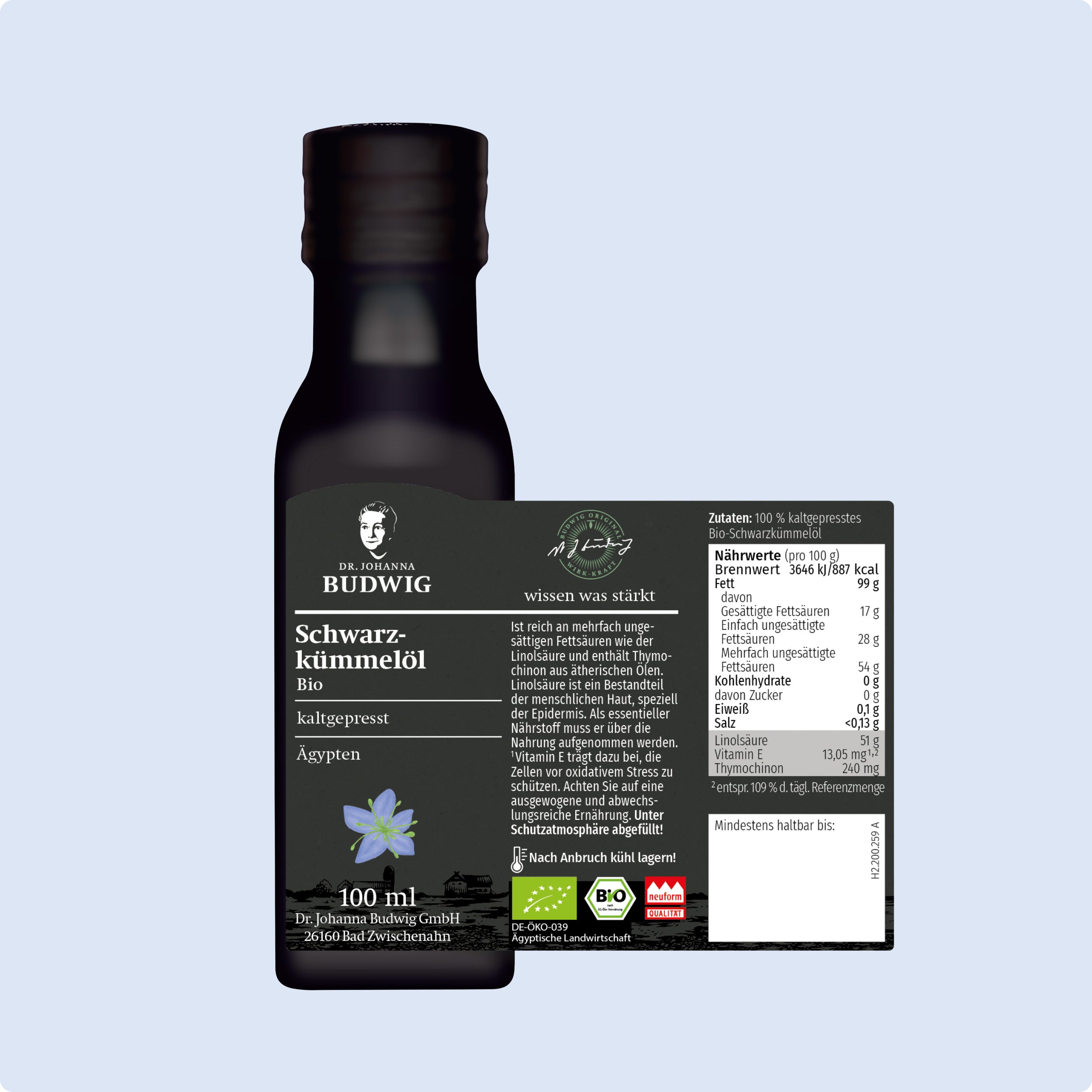 Dr. Johanna Budwig Schwarzkümmelöl Vorratspack Öl 4x100 ml