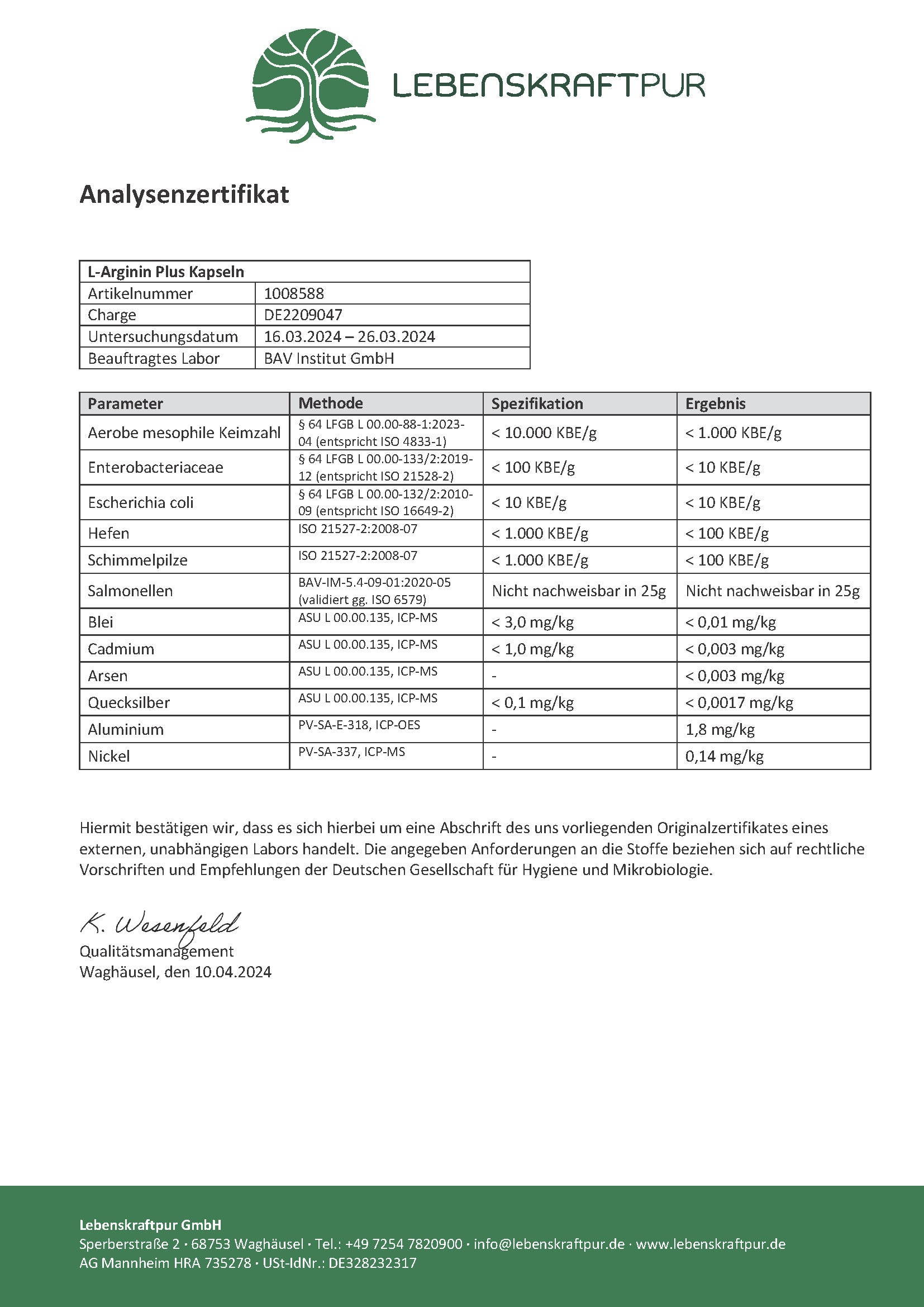 LebenskraftPur L-Arginin Plus Kapseln Citrullin B12