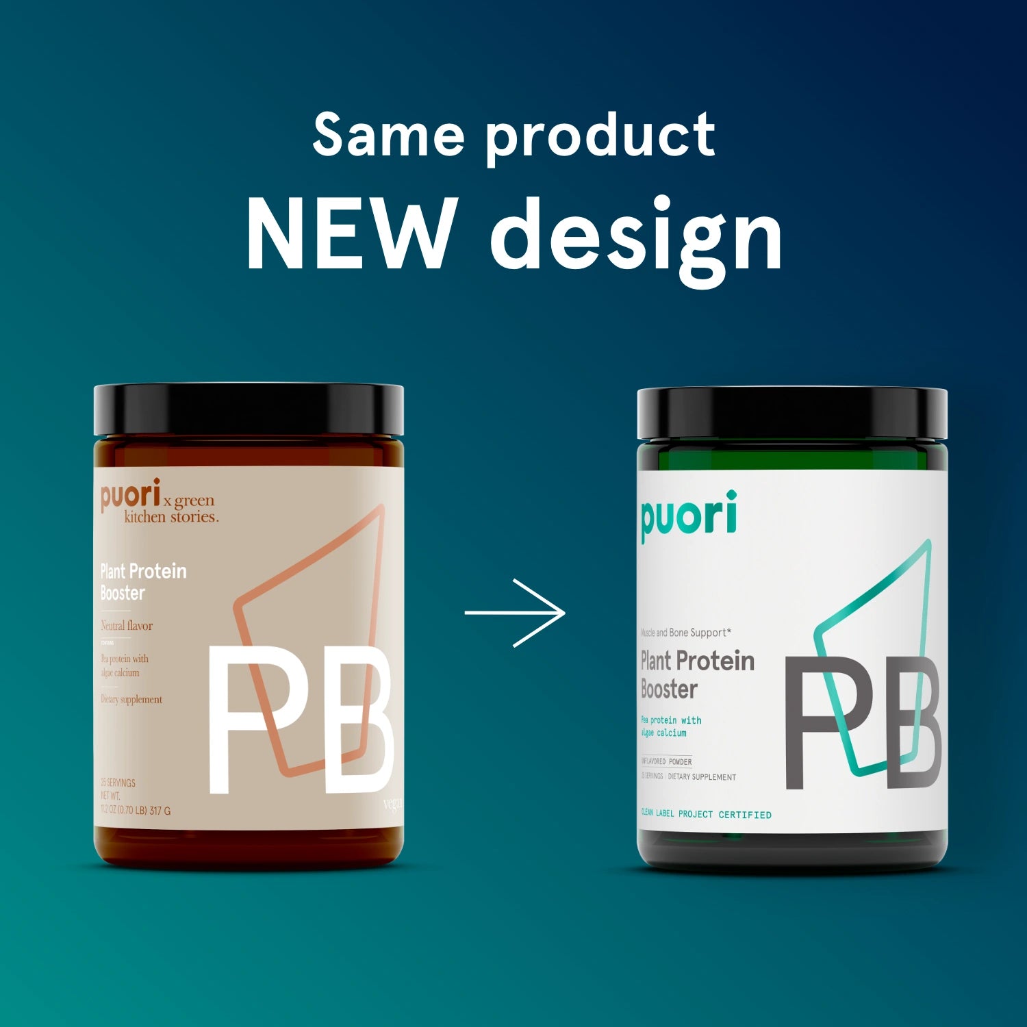 Puori PB Proteinpulver vegan Erbsenprotein neutral