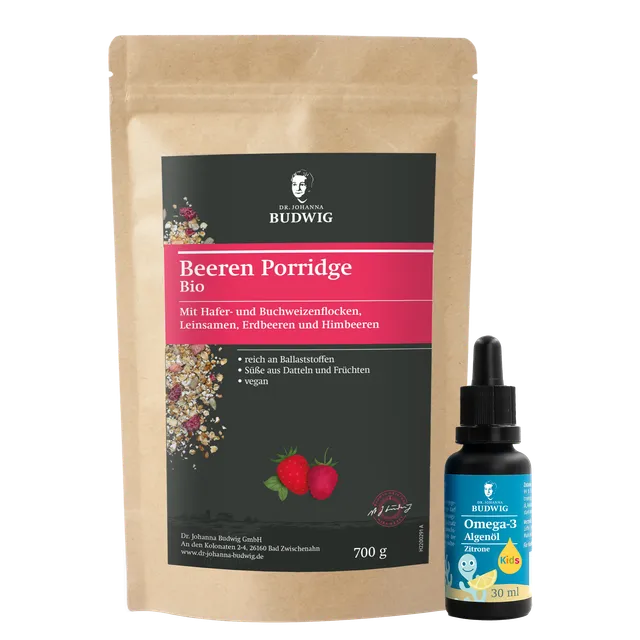 Dr. Johanna Budwig Algenöl Kids Kennenlern-Paket Beeren Porridge