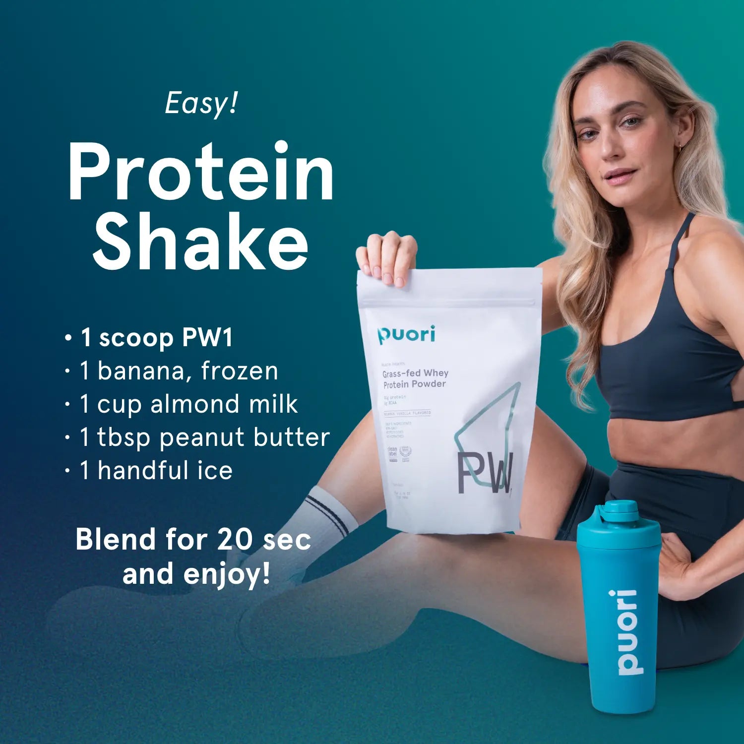 Puori PW1 Whey Protein Pulver neutral Weidehaltung