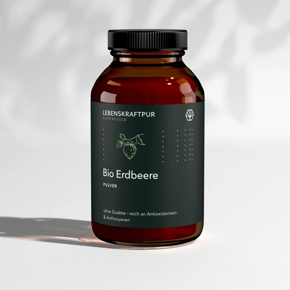 LebenskraftPur Bio Erdbeere Pulver Fruchtpulver 150 g fruchtig