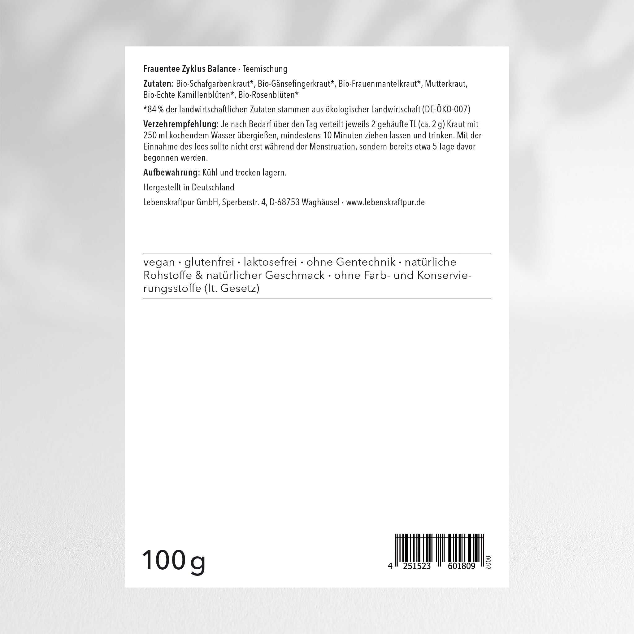 LebenskraftPur Frauentee Zyklus Balance Teemischung bio